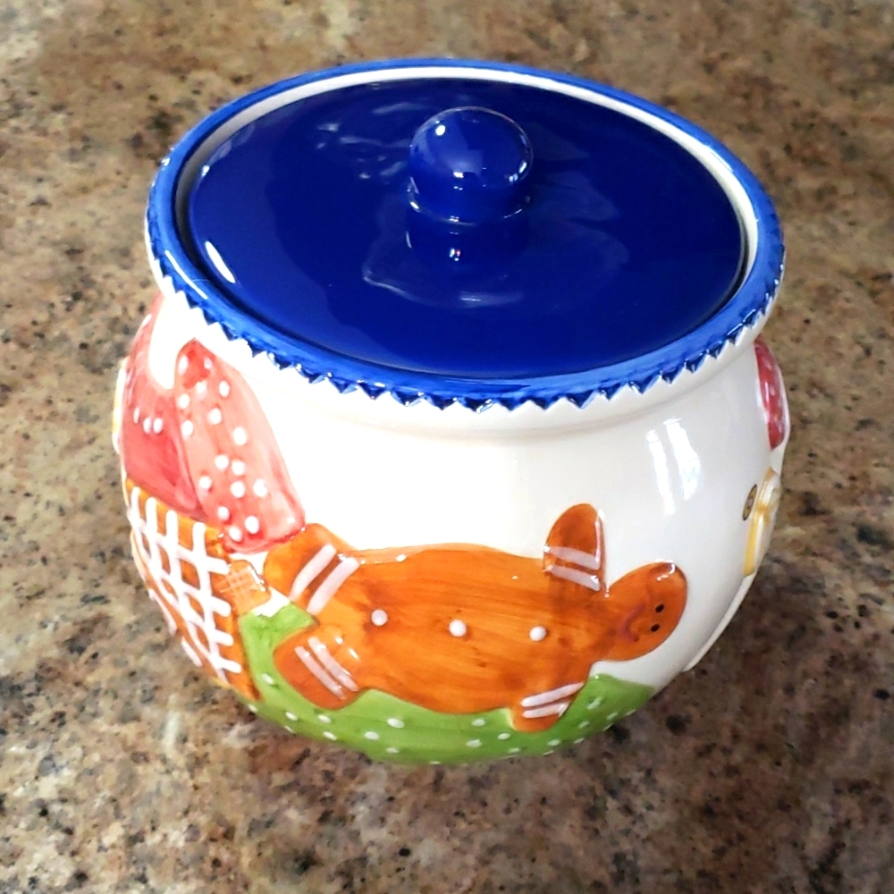BATH & BODY WORKS 1997 VINTAGE HOLIDAY GINGERBREAD/ANGEL COOKIE JAR - Picture 1 of 10